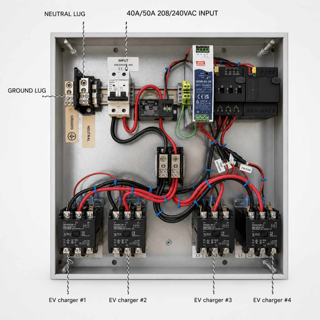 4 channel EVEMS panel - EVECTRIX ELECTRIC LOAD MANAGEMENT SYSTEM